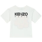 Girls White Boke Flower T-Shirt, 1, hi-res